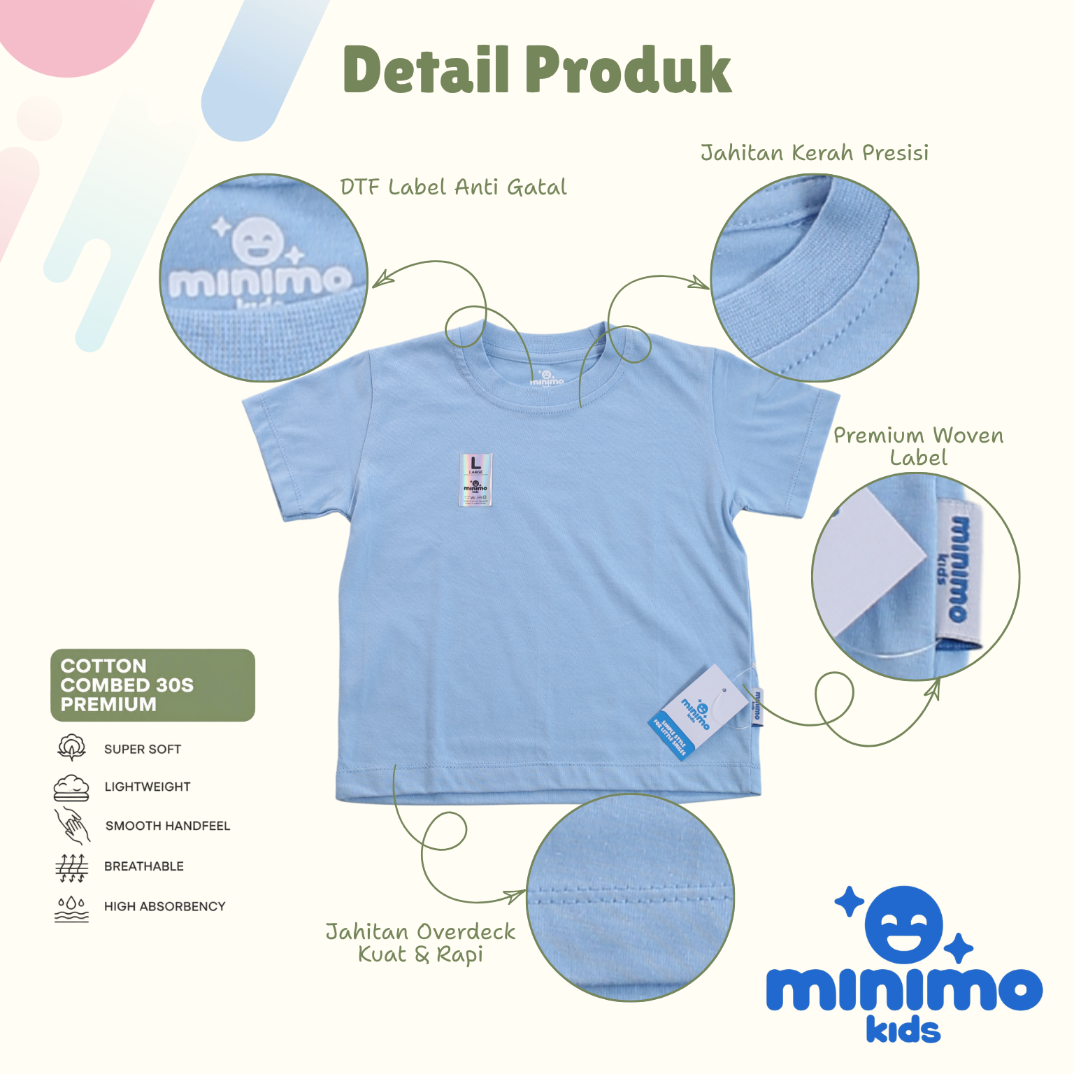 Basic Tee Minimo Kids - Detail dekat